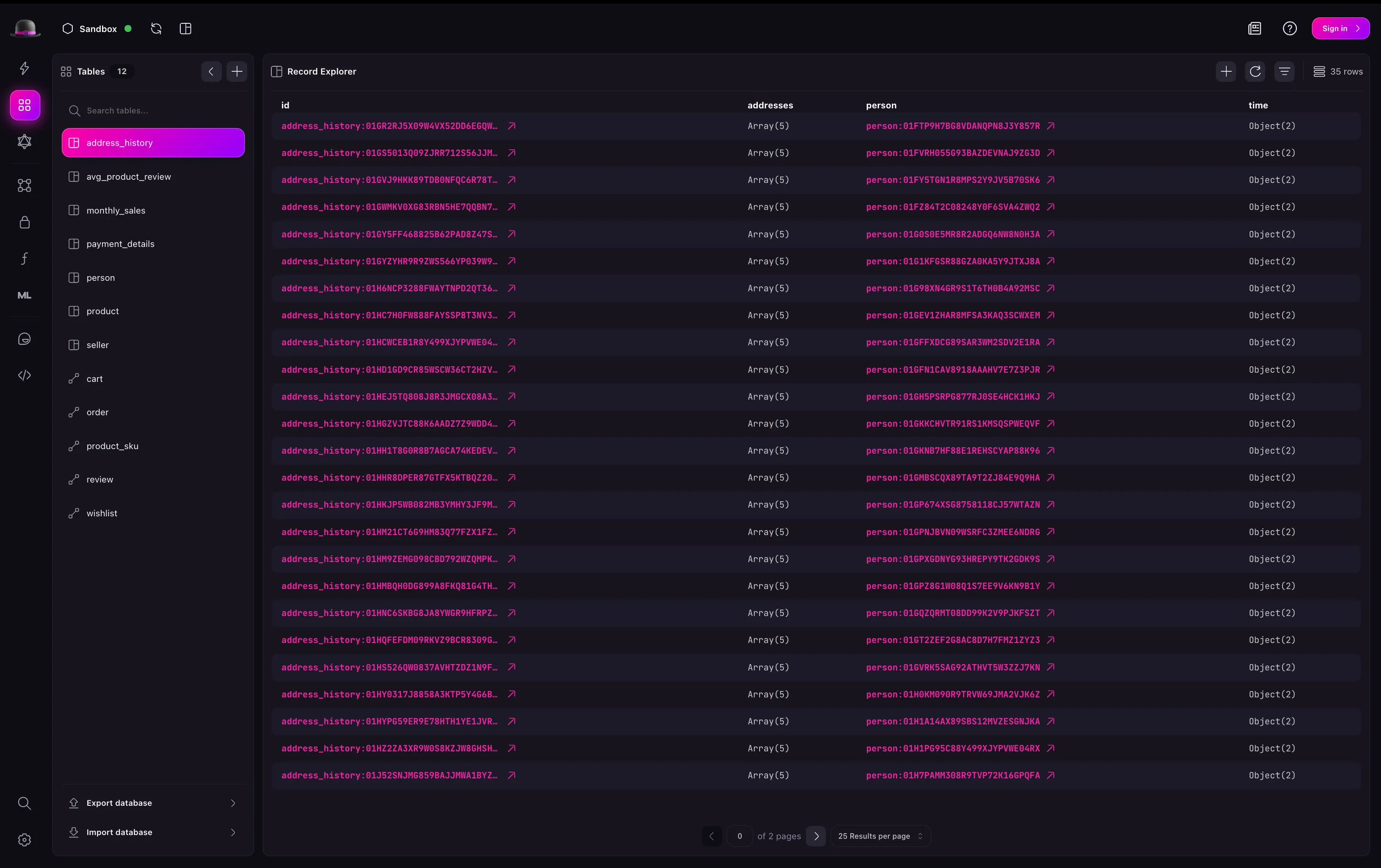 Surrealist explorer view