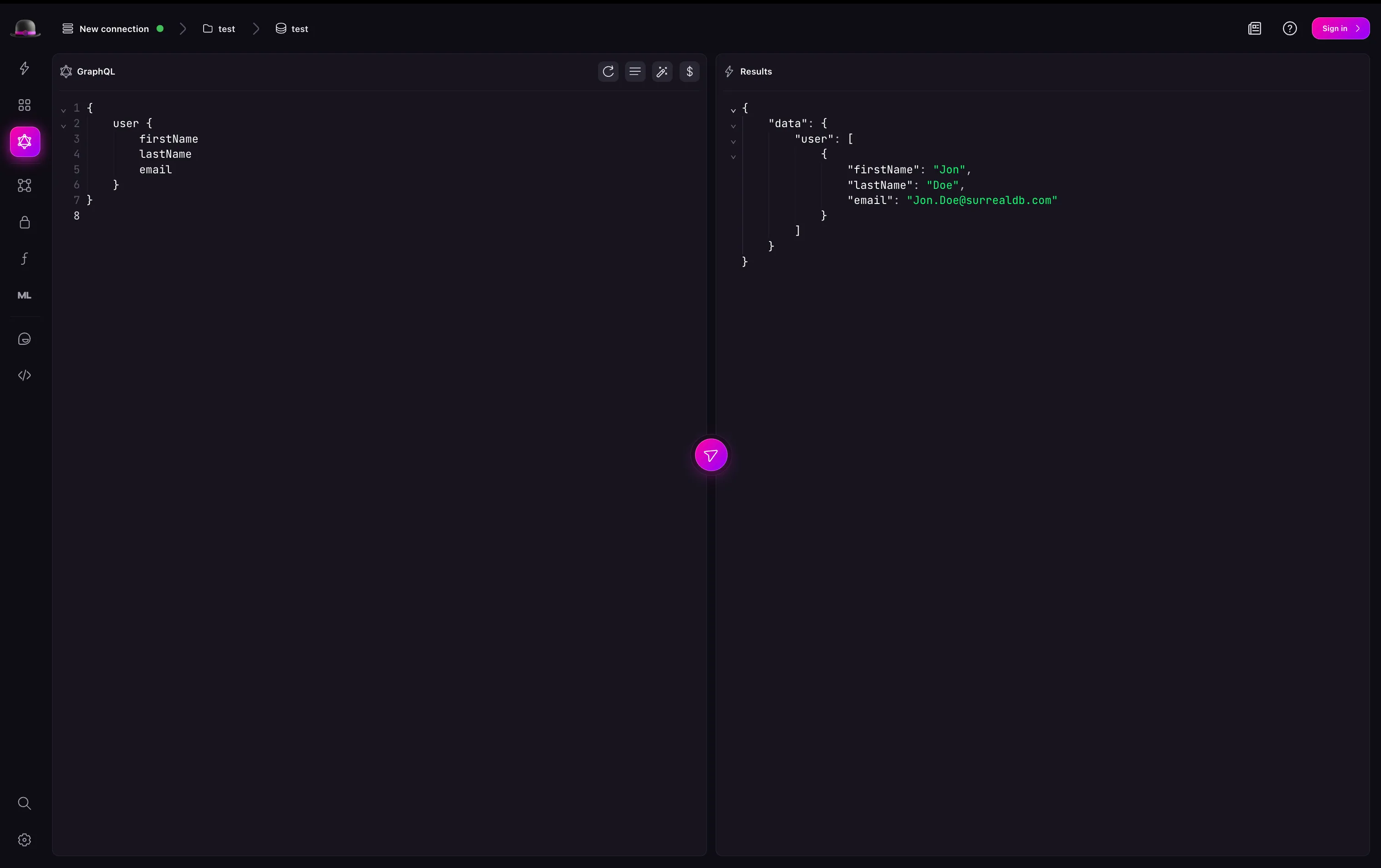 Surrealist GraphQL query