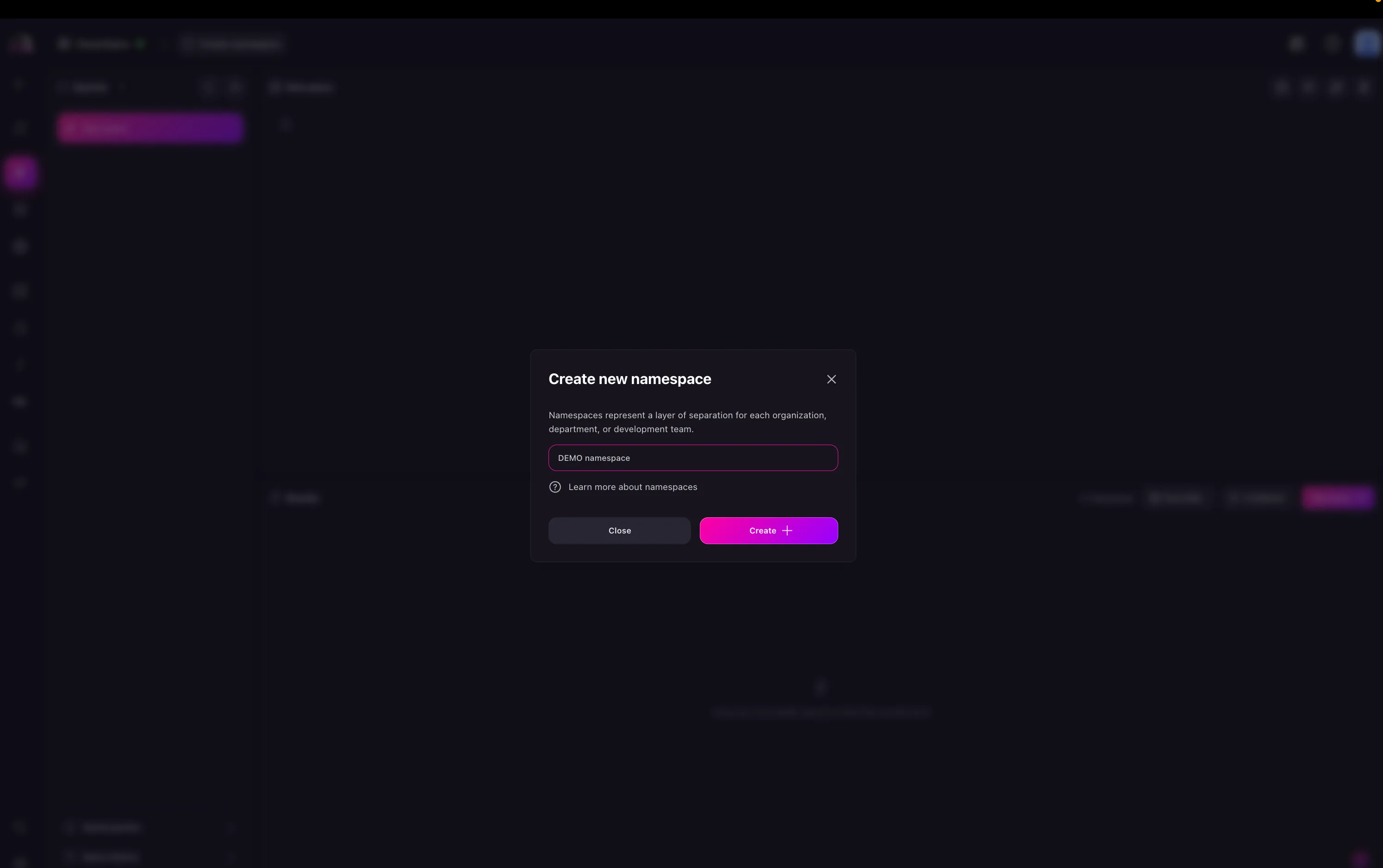 Namespace and Database